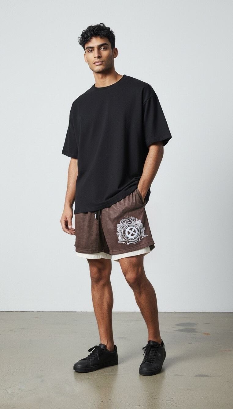 Civil Regime x XMen Institute- Hades Bball Shorts in Brown Mens size Small